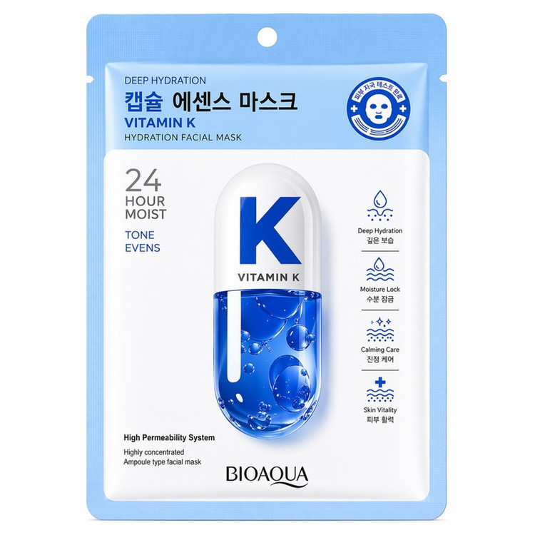 ماسک ورقه ای ویتامین K صورت بیوآکوا |bioaqua