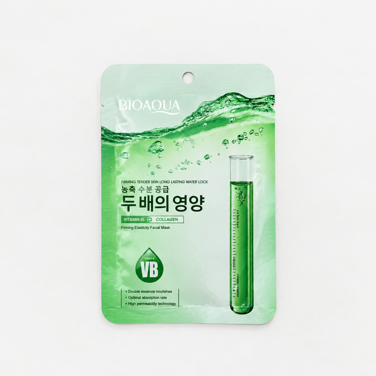 ماسک ورقهای سفتکننده و آبرسان مدل VB با ویتامین B و کلاژن بیوآکوا |bioaqua