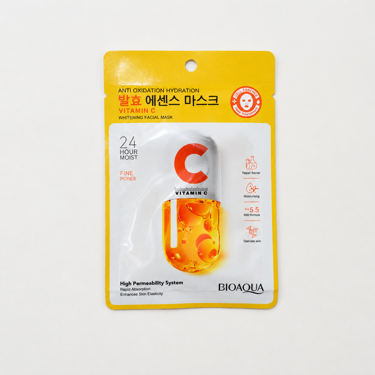 ماسک ورقه ای ویتامین C روشن کننده و آبرسان بیوآکوا | bioaqua