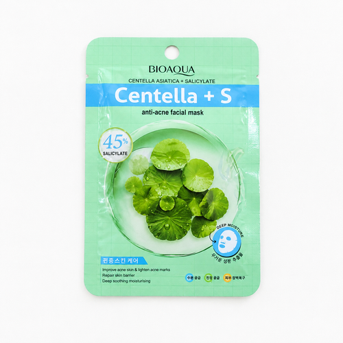 ماسک ورقه ای سنتلا و اس ضدجوش و کنترل چربی بیوآکوا |bioaqua